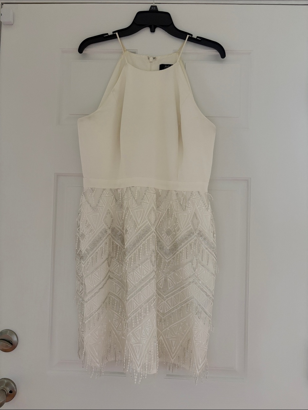 Elegant Cream White Beaded Dress